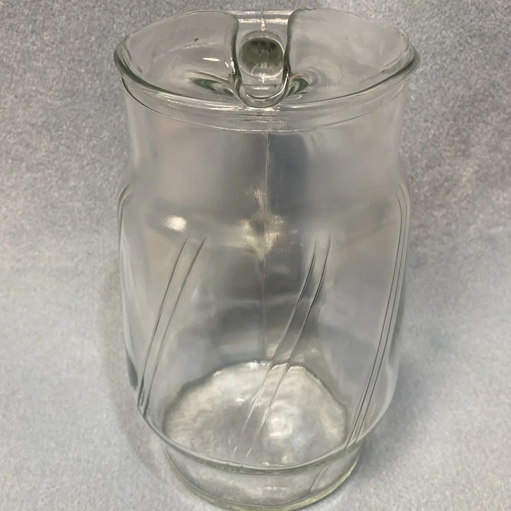 Indiana glass Double Swirl Smooth Finish 1960's Water Pitcher Clear Glass